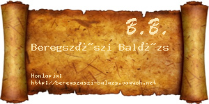 Beregszászi Balázs névjegykártya