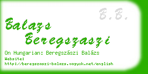 balazs beregszaszi business card