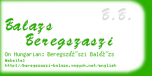 balazs beregszaszi business card